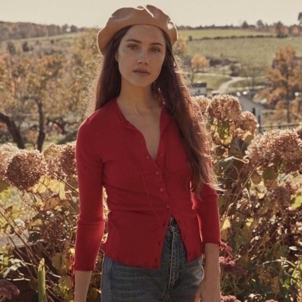 Doen Demi Cardigan in Cherry Red!